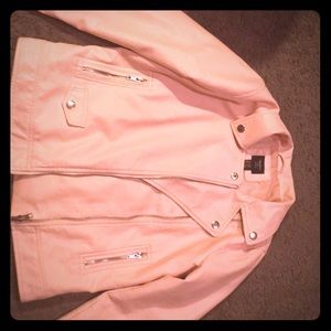 a baby pink leather jacket for a 10-11 year old